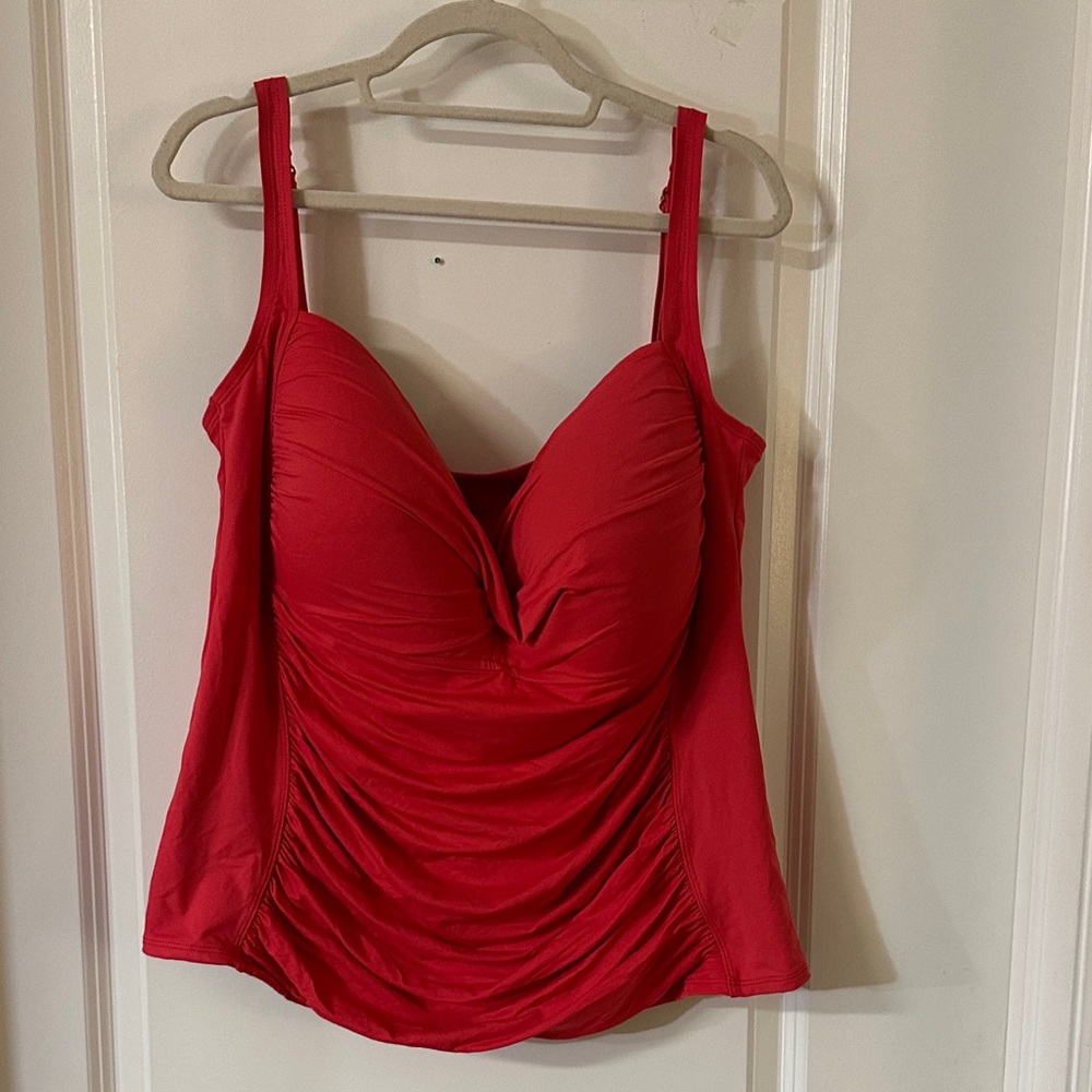 La Blanca Red Ruched One Piece Swimsuit